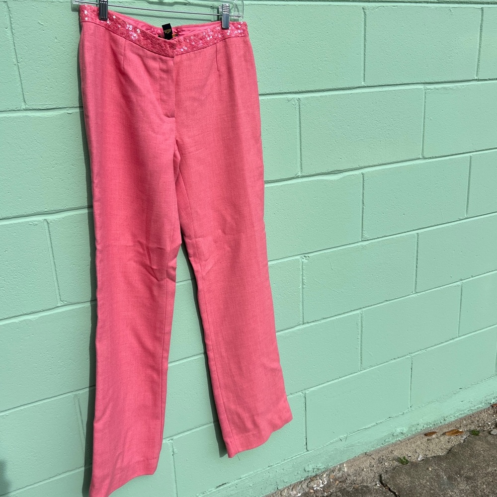 Anthropologie Plenty Pink Sequin Wool Pants